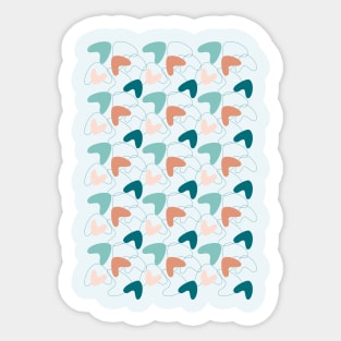 Mid Mod Abstract Pattern Teal, Peach, Dark Salmon Sticker